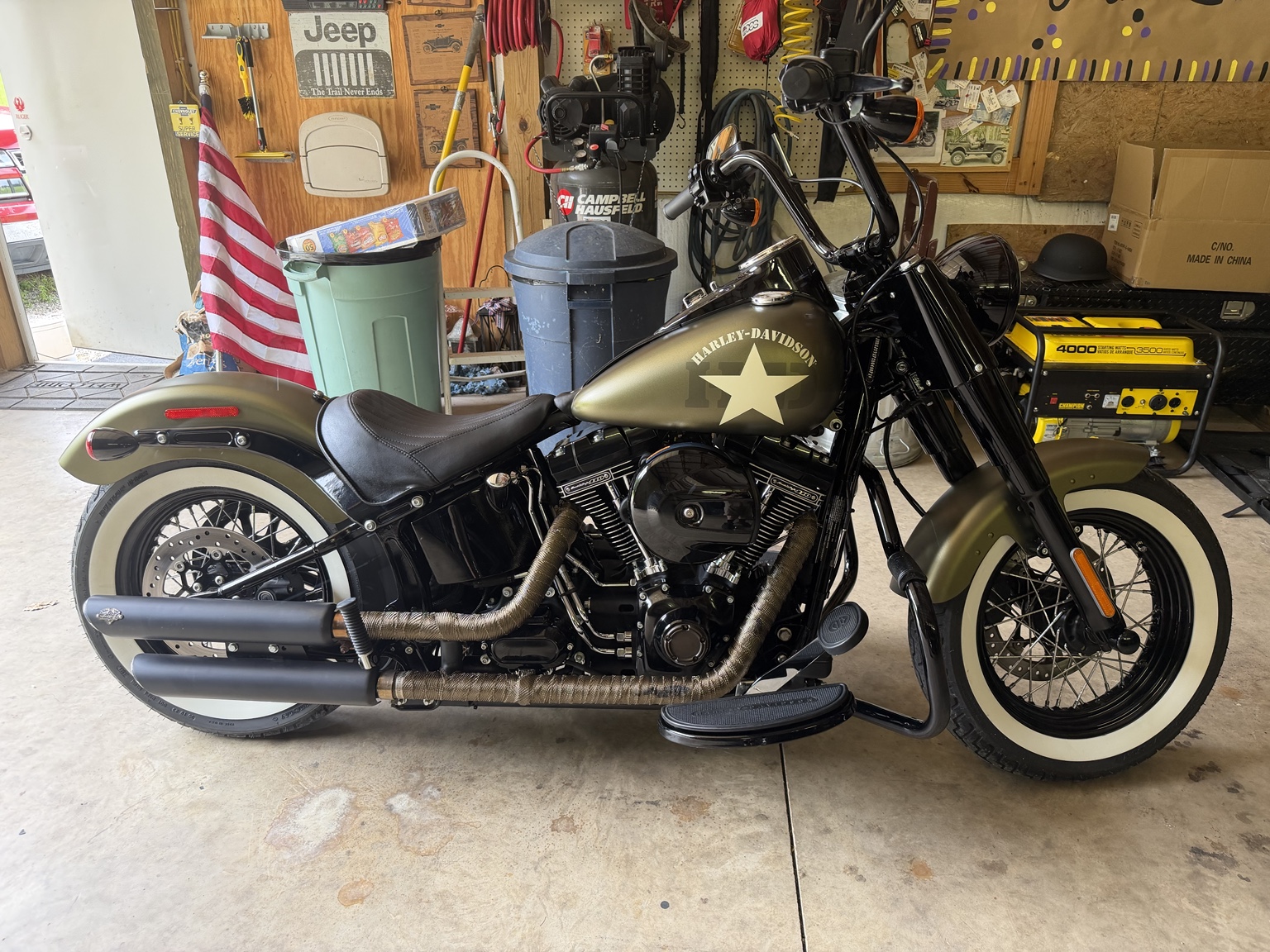 Detailed Harley Davidson motorcycle