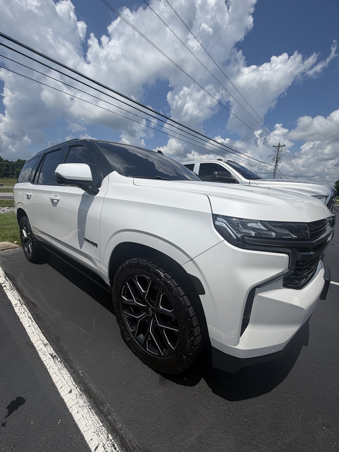 Detailed white Tahoe SUV