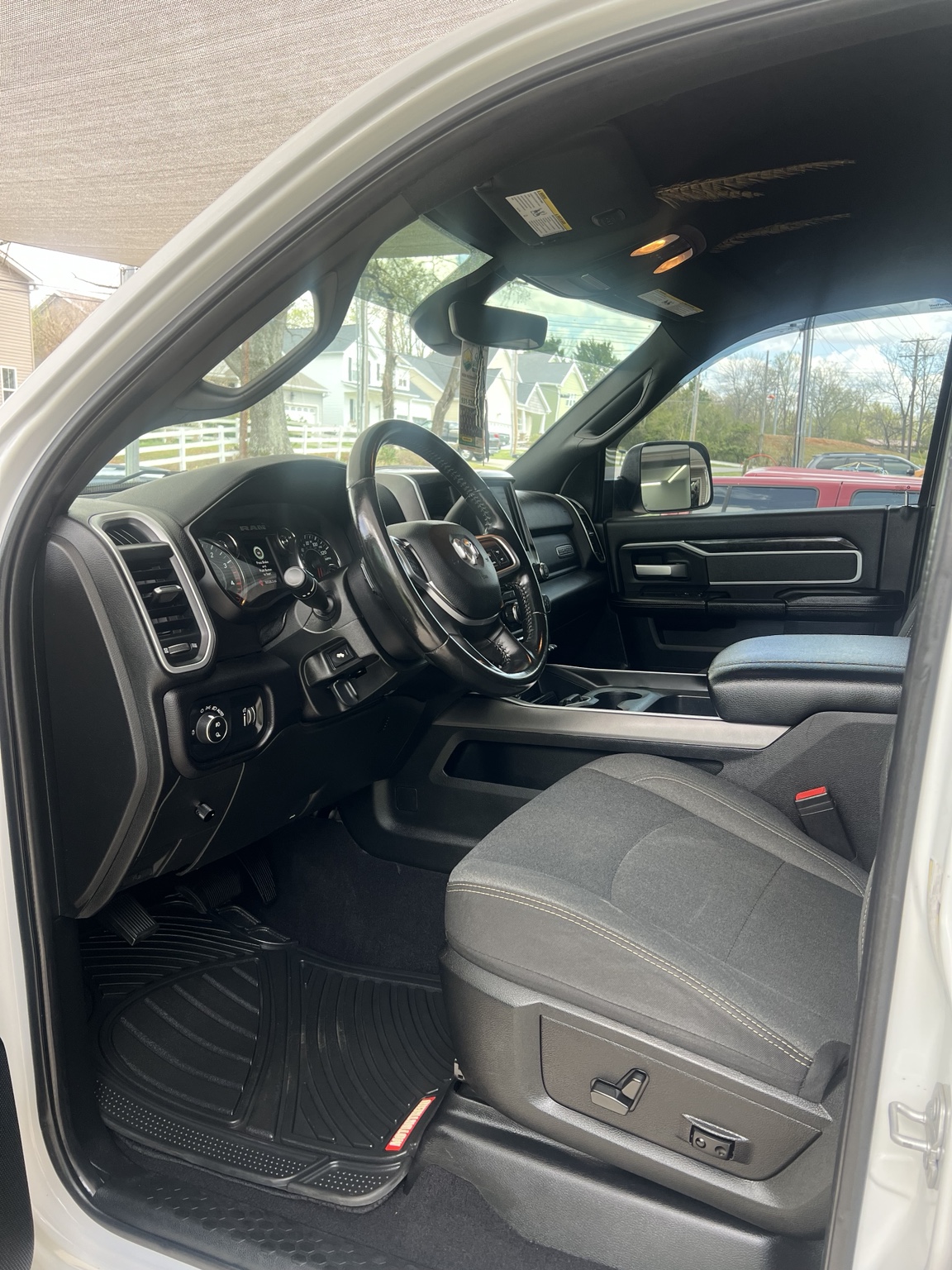 Detailed black truck interior